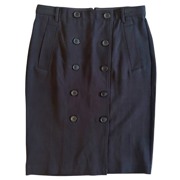 Ann Taylor Pencil Skirt Women's Size 10 Black Buttons Office Professional 1185 - Picture 1 of 11
